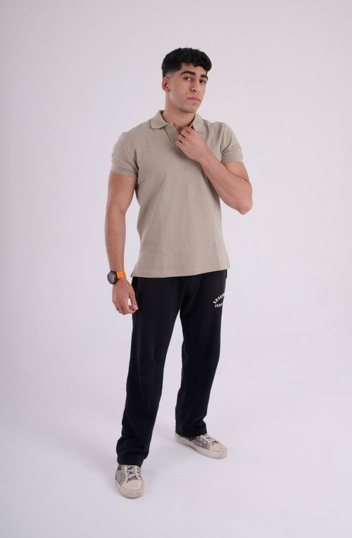Classic Knit Polo – Beige