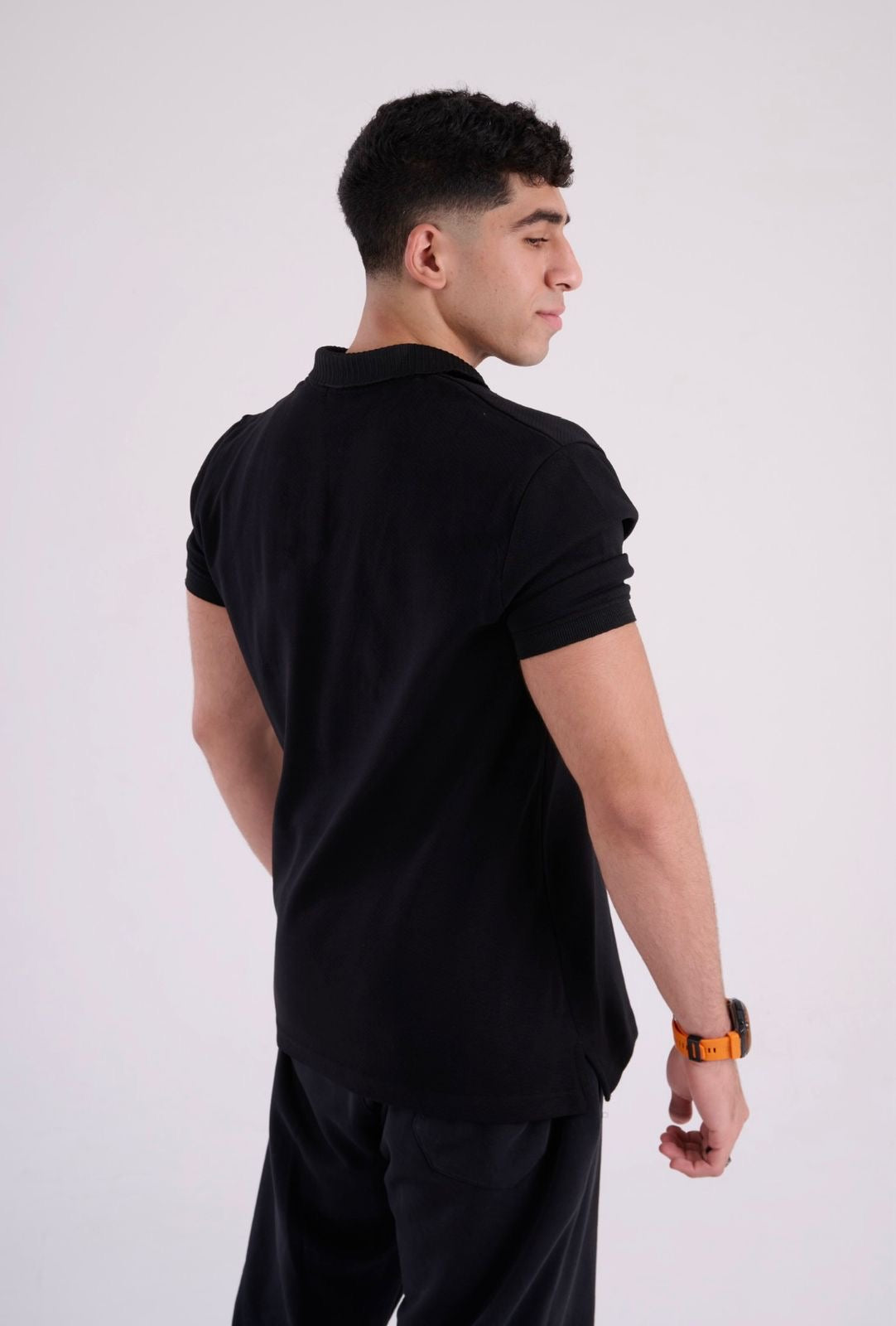 Classic Knit Polo – Black