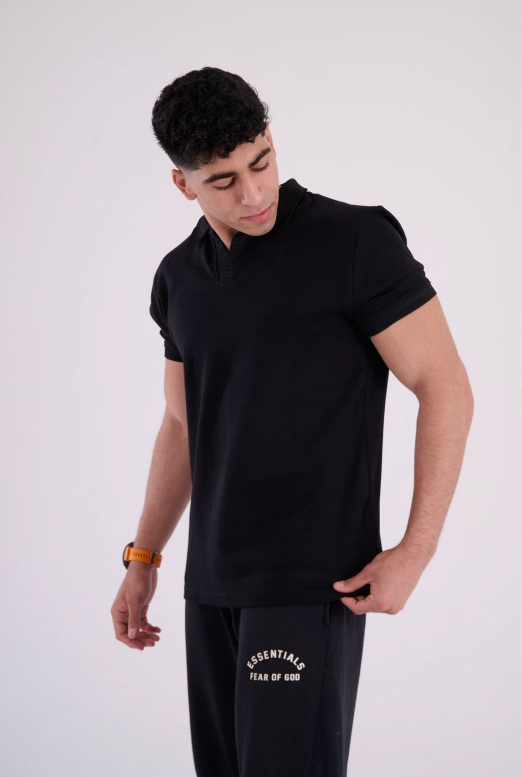 Classic Knit Polo – Black