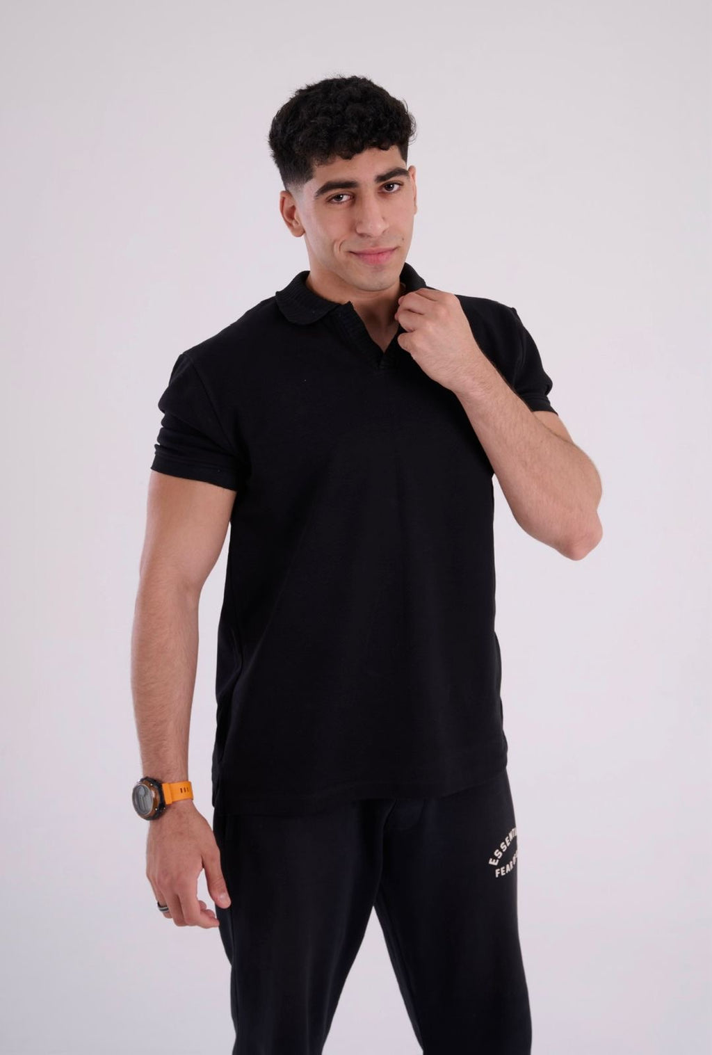 Classic Knit Polo – Black