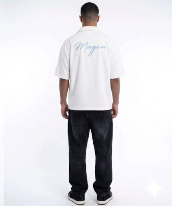 Essential Oversized Knit Polo – White